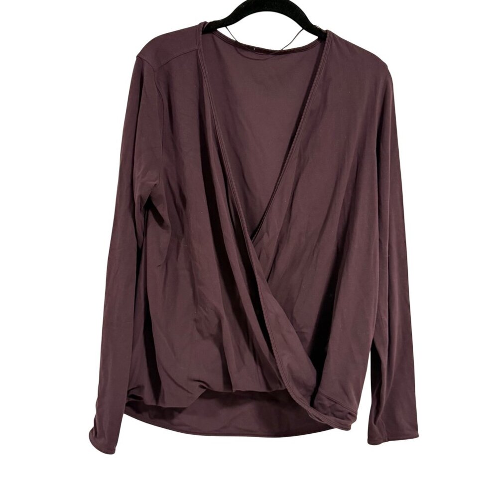 Lululemon Athletica Full‎ Freedom Long Sleeve Top Black Cherry Purple Appx Sz 10